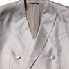 Dolce & Gabbana Light Gray Jacquard Silk Dotted 2 Piece Suit