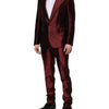 Dolce & Gabbana Bordeaux Silk 2 Piece Single Breasted Suit