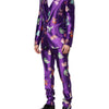 Dolce & Gabbana Purple Silk Animal Print 3 Piece Suit
