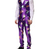Dolce & Gabbana Purple Silk Animal Print 3 Piece Suit