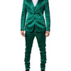 Dolce & Gabbana Green Silk 3 Piece Single Breasted Suit