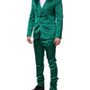 Dolce & Gabbana Green Silk 3 Piece Single Breasted Suit