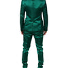 Dolce & Gabbana Green Silk 3 Piece Single Breasted Suit