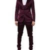 Dolce & Gabbana Dark Purple Silk 3Piece Single Breasted Suit