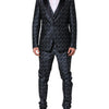 Dolce & Gabbana Blue MARTINI Star Jacquard 3 Piece Suit