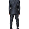 Dolce & Gabbana Blue MARTINI Star Jacquard 3 Piece Suit
