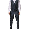 Dolce & Gabbana Blue MARTINI Star Jacquard 3 Piece Suit