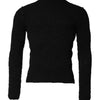 Dolce & Gabbana Black Wool Knit Crew Neck Pullover Sweater