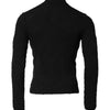 Dolce & Gabbana Black Wool Knit Crew Neck Pullover Sweater