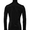 Dolce & Gabbana Black Polyester Turtleneck Pullover Sweater