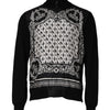 Dolce &amp; Gabbana – Schwarz-weißer Pullover mit durchgehendem Reißverschluss und Bandana-Print
