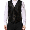 Dolce & Gabbana Black Lurex Dress Formal Men Waistcoat Vest