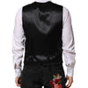 Dolce & Gabbana Black Lurex Dress Formal Men Waistcoat Vest