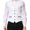 Dolce & Gabbana White Sequined Dress Formal Waistcoat Vest