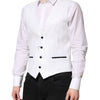 Dolce & Gabbana White Sequined Dress Formal Waistcoat Vest