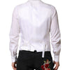 Dolce & Gabbana White Sequined Dress Formal Waistcoat Vest