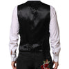 Dolce & Gabbana Black Gold Jacquard Formal Men Waistcoat Vest
