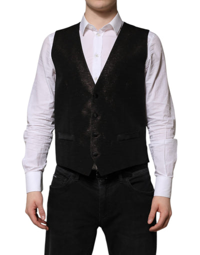 Dolce & Gabbana Dark Brown Dress Formal Men Waistcoat Vest