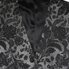 Dolce & Gabbana Black Gray Brocade Formal Men Waistcoat Vest
