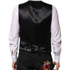 Dolce & Gabbana Red Floral Brocade Formal Men Waistcoat Vest