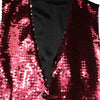 Dolce & Gabbana Red Sequined Dress Formal Men Waistcoat Vest