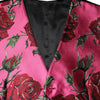 Dolce & Gabbana Pink Floral Satin Formal Men Waistcoat Vest