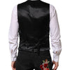 Dolce & Gabbana Red Floral Brocade Formal Men Waistcoat Vest