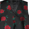 Dolce & Gabbana Red Floral Brocade Formal Men Waistcoat Vest