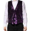 Dolce & Gabbana Purple Sequined Dress Formal Waistcoat Vest