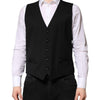 Dolce & Gabbana Black Wool Dress Formal Men Waistcoat Vest