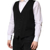 Dolce & Gabbana Black Wool Dress Formal Men Waistcoat Vest