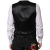 Dolce & Gabbana Black Wool Dress Formal Men Waistcoat Vest