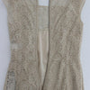 Dolce & Gabbana Beige Ricamo Cutout Cotton Sheath Dress