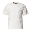 Dolce & Gabbana White Cotton Logo Embossed Crew Neck T-shirt