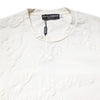 Dolce & Gabbana White Cotton Logo Embossed Crew Neck T-shirt