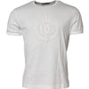 Dolce & Gabbana White Cotton DG Crown Embossed T-shirt