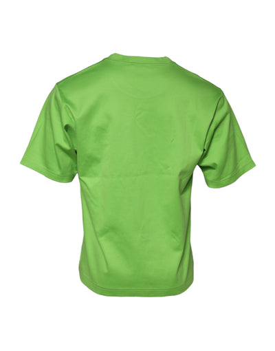 Dolce & Gabbana Green Graphic Printed Round Neck T-shirt