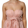 Dolce & Gabbana Pink Silk Chiffon A-line Pleated Midi Dress