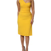 Dolce & Gabbana Yellow One Shoulder Side Slit Midi Dress