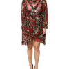 Dolce & Gabbana Multicolor Ruffle Floral Long Sleeves Dress