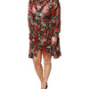 Dolce & Gabbana Multicolor Ruffle Floral Long Sleeves Dress