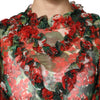 Dolce & Gabbana Multicolor Ruffle Floral Long Sleeves Dress