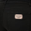 Dolce & Gabbana Black Cotton Logo Mid Waist Skinny Denim Jeans