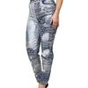 Dolce & Gabbana Blue Washed Print High Waist Denim Jeans
