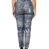 Dolce & Gabbana Blue Washed Print High Waist Denim Jeans