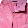 Dolce & Gabbana Pink Tattered Mid Waist Tapered Denim Jeans