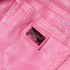 Dolce & Gabbana Pink Tattered Mid Waist Tapered Denim Jeans