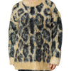 Dolce & Gabbana Multicolor Leopard Mohair Crew Neck Sweater