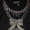 Dolce & Gabbana Black Cashmere Crystal Embellished Sweater