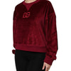 Dolce & Gabbana Red Cotton Velvet Crew Neck Pullover Sweater